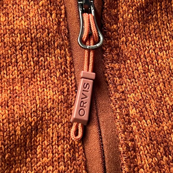 Orvis Fleece Vest Womens Small Full Zip Orange Rust Heathered R65 Sweater Fleece - Picture 9 of 11